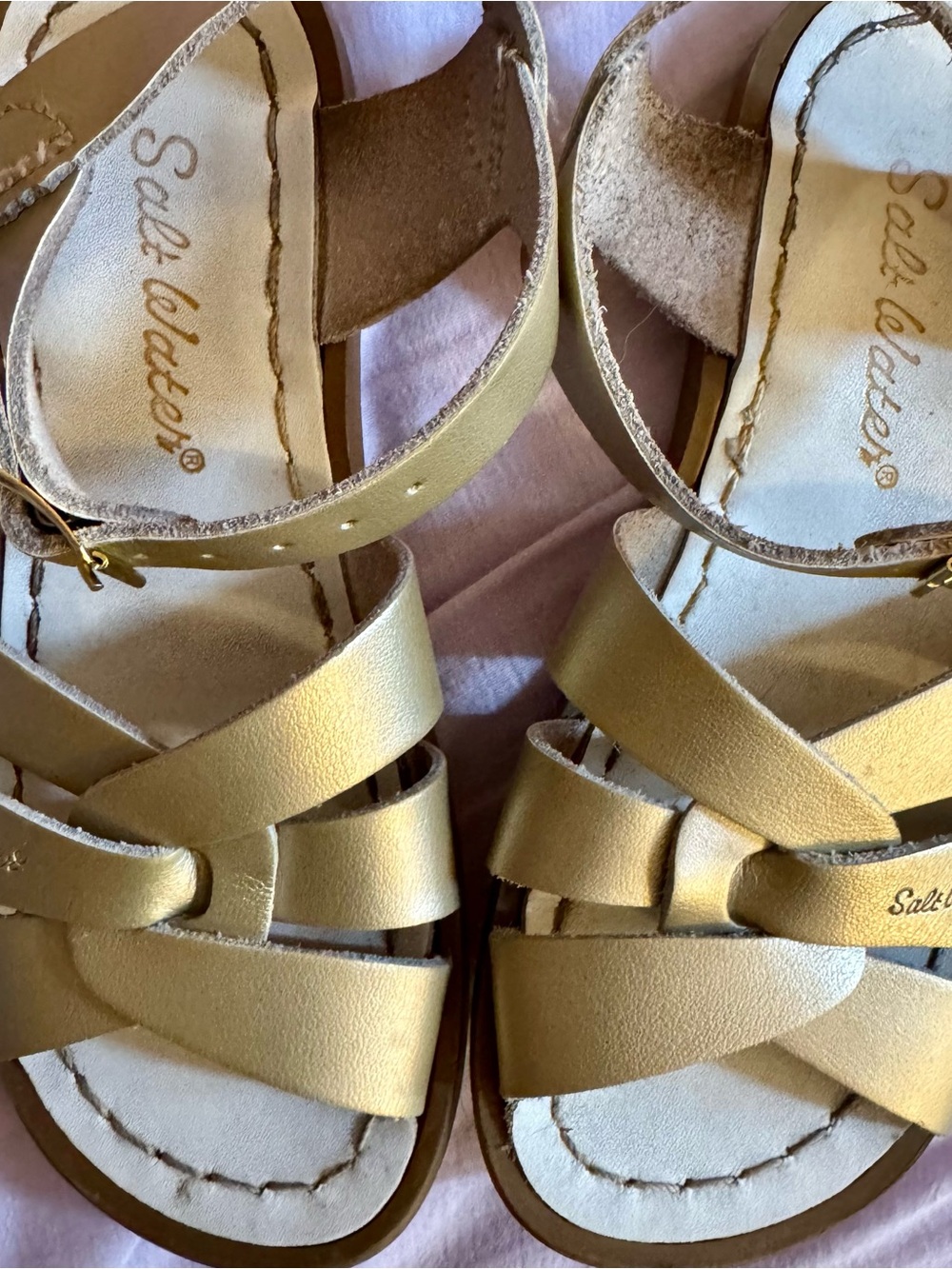 Gold Saltwater Sandals Size 12